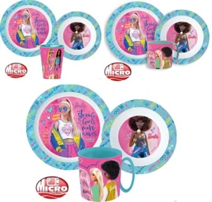 Barbie Children's Dish Set 3 Pcs. Breakfast Set Dish Set Microwave - Picture 1 of 4