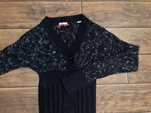Miss Sixty Women's Black & Grey Cardigan Sweater Made in Italy Size Small - Picture 1 of 7
