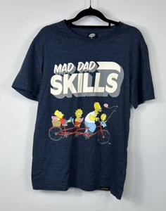 The Simpsons men's t-shirt Mad Dad Skills blue short sleeved graphic Size XS - Picture 1 of 8