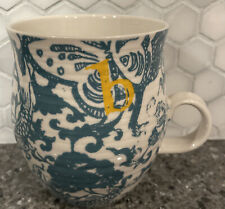 ANTHROPOLOGIE lettre monogramme maison B bleu floral tasse tasse thé café