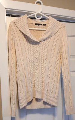 Suéter suéter para mujer Jeanne Pierre blanco roto talla L 100 % algodón Foto 1 de 4