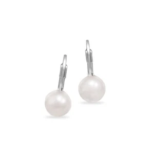 Pendientes de plata esterlina con perla blanca cultivada de agua dulce - Imagen 1 de 1