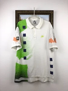Vintage 90's Nike Challenge Court Andre Agassi Polo Tennis Shirt Jersey Size L - Bild 1 von 12
