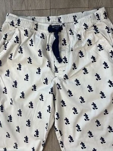 Walt Disney World Disneyland Resort Mickey Pajama Pants Adult Medium White Navy - Picture 1 of 13