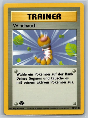 1999 Pokemon Base Set 1st Edition GERMAN Windhauch/Gust of Wind #93 LP - Image 1 of 2