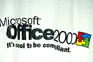 Vintage Microsoft Windows Office Tech T Shirt XL Mens Apple Computer Tee 2000 - Picture 1 of 5