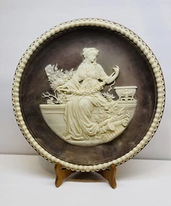 Roman Greek Goddess Venus Aphrodite Wall Plaque 1978 Incolay Stone Sculpture 13” - Picture 1 of 10