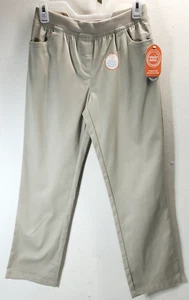 Wonder Nation Girls Size 14 Khaki Pull On Pants Beige With Pockets NEW - Picture 1 of 9