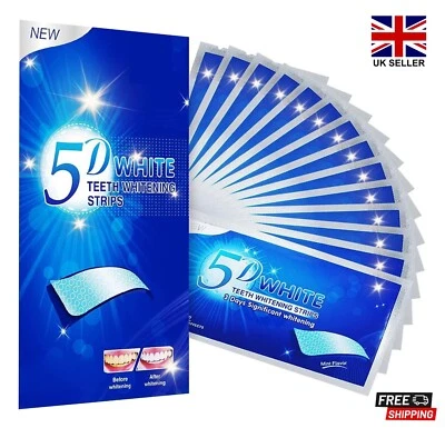5D WHITE Teeth Whitening kit strips, Advanced 5D Technology, Tooth Bleaching UK