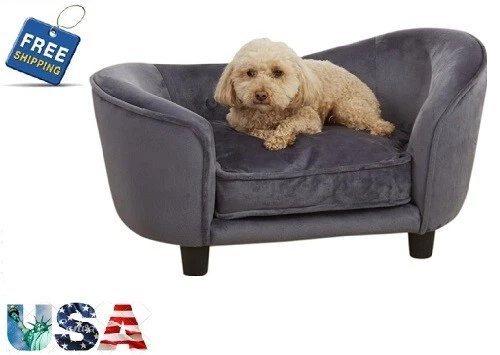 Enchanted Home Pet Ultra Plush Snuggle Pet Bed – Soft, Cozy Dark Grey Pet Bed fo - Image 1 of 4