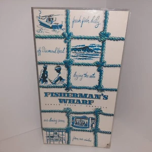 Fisherman's Wharf Kewalo Basin Honolulu Hawaii Vintage Laminated Menu 60s - Bild 1 von 8