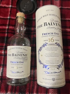 Balvenie 16 French Oak Empty Bottle With Tube And Cork - Picture 1 of 2