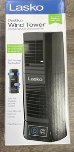 Lasko 12" Wind Tower 2-Speed Oscillating Tabletop Fan, Black, T13310 - Picture 1 of 6