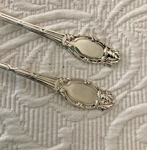 Antique Sterling INTERNATIONAL ABBOTTSFORD  1907 Teaspoons No Mono Lot of 2 Cover
