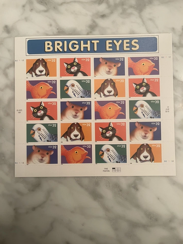 1998 32c Bright Eyes full Sheet of 20 Scott #3230-3234, MNH Hot Item Free Ship - Image 1 of 1