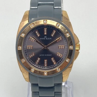 Anne Klein Watch Women 36mm Rose Gold Tone Bling Lightweight 30M New Battery 7" - Image 1 of 4