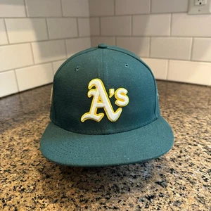 Oakland Athletics A's Hat New Era 59FIFTY Men's 7 3/8 Green 50th Anniversary - Picture 1 of 9