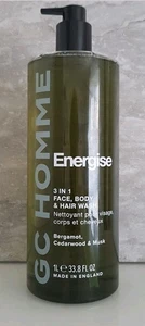 GC Homme Energise 3 In 1 Face, Body & Hair Wash 1 Litre - Picture 1 of 3