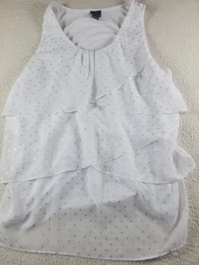 Covington White With Polka Dot Layered Tank Top Size XL - Picture 1 of 7