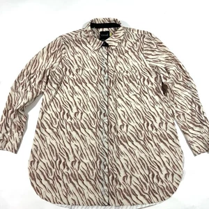 Lysse Schiffer Animal Print Tunika Shirt Knopfleiste Zebra beige hellbraun Gr. XL - Bild 1 von 6
