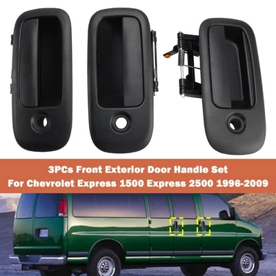 🚙3PCs Front Exterior Door Handle Set For Chevrolet Express 1500 2500 1996-2009 Foto 1 de 4