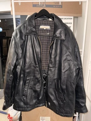 Vintage Men’s Leather Jacket Perry Ellis Large - Image 1 of 4