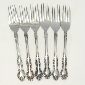 Ekco Eterna Beaumont Dinner Forks 7 5/8" Stainless Lot of 6 - Picture 1 of 7