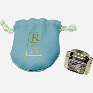 Topazio bianco Ross Simons in argento sterling 925? Anello in pietra marcato A.S Israel - Foto 1 di 9