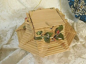 Trinket Box Handmade From Wooden Craft Sticks 11" X 11" - Foto 1 di 7
