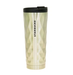 Bicchiere Starbucks Diamond Wave Relief Champagne Acciaio Inox Phinney 16 OZ - Foto 1 di 3