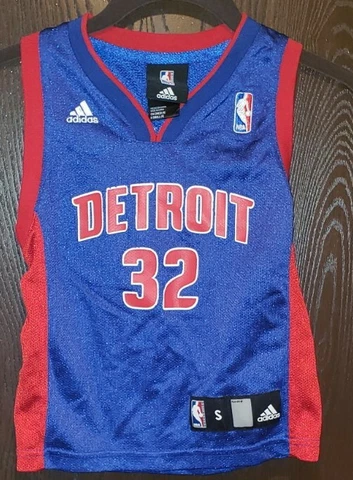 Adidas Blue Richard Hamilton Detroit Pistons #32 Basketball Jersey Boy Small 4 Cover
