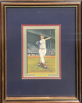 Ted Williams Signed Framed Perez-Steele Great Moments Card Auto Red Sox CBM COA - Image 1 of 4