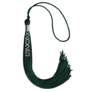 Borla verde cazador de graduación Endea con caída de fecha apilada plateada - Imagen 1 de 11