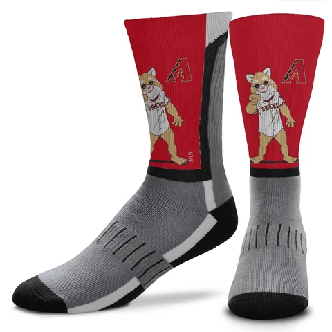 Men's For Bare Feet Arizona Diamondbacks Mascot Snoop V-Curve Crew Socks Cover