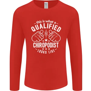 Un Qualified Podólogo Looks Like Manga Larga para Hombre Camiseta - Imagen 1 de 37
