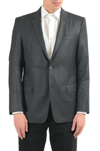 Cappotto sportivo blazer due bottoni uomo lana grigio collezione Versace taglia 38 40 42 44
