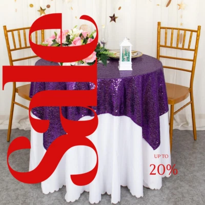 SEQUIN - Mantel de lentejuelas - PÚRPURA - Cubierta de mesa brillante con superposición de lentejuelas Foto 1 de 3
