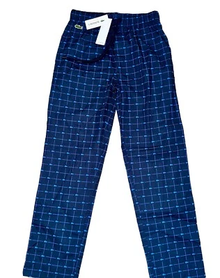 Lacoste Pajama Pants Mens XS Sleepwear Alligator Logo AOP Lounge Croc Blue NWT - Image 1 of 4