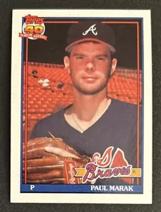 1991 Topps Paul Marak Baseball Rookie Card (RC) #753 Braves Pitcher VG O/C - Picture 1 of 2