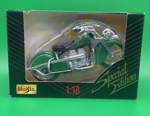 1997 Maisto Special Edition Green 1942 Indian 442 Motorcycle 1:18 - Picture 1 of 10