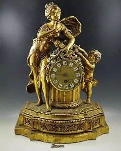 GRANITEX UHR Cherub VERZIERT FIGÜRLICH ANTIK französisches Design mit Schlüssel GROß - Bild 1 von 12