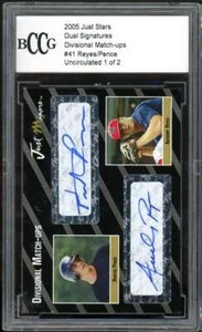 Reyes / Hunter Pence Rookie 2005 Just Stars Autograph (#d 1/2) BCCG authentic