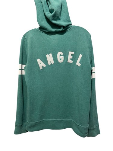 UNDERCOVER Felpa con cappuccio e zip intera Victoria's Secret donna piccola angelo color acqua sulla schiena carina