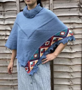 Peruanischer Poncho Alpaka Wolle - Bild 1 von 8