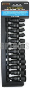 12pc 1/4" Drive Universal Swivel Impact Socket Set Professional Metric Socket - Picture 1 of 3