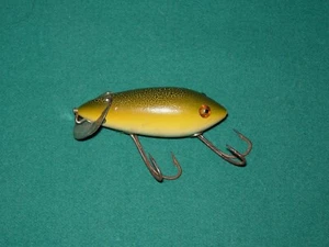 Antique GE Heddon Dowagiac Michigan REPAINTED Baby Crab Wiggler Fishing Lure - Picture 1 of 4
