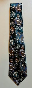 Hand Made Mercedes Silk Muted Multicolored Christmas Festive Santa Necktie Tie! - Picture 1 of 3