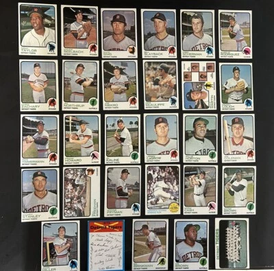 1973 Topps Detroit Tigers Equipo Completo Conjunto de 29 Kaline Lolich Horton Hiller Foto 1 de 3