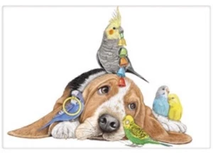 Saco de harina cocina plato toalla Basset Birds Mary Lake - Thompson nuevo - Imagen 1 de 1