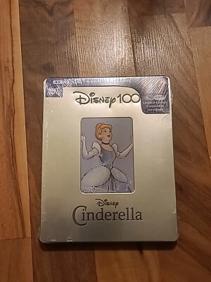 Cinderella 100th Anniversary Steelbook (4K UHD, Blu-Ray, Digital) Factory Sealed Foto 1 de 2